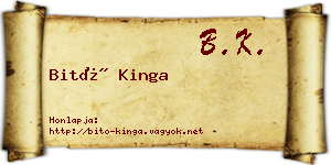 Bitó Kinga névjegykártya