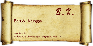 Bitó Kinga névjegykártya